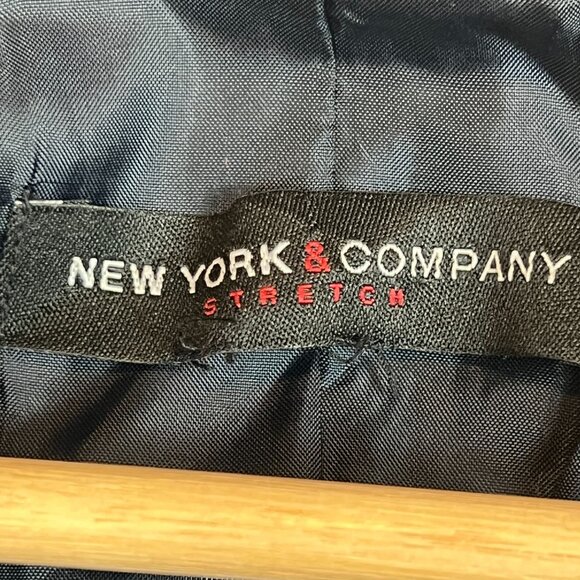 New York & Company Womens 3/4 Sleeve Dark Gray Stretch Blazer Two-Button Closure - Picture 2 of 14